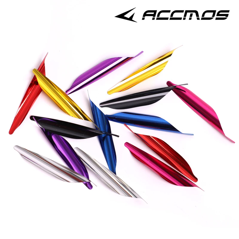 50pcs  New 1.8 inch  Archery Spin Vanes  Spiral Feather DIY Arrow Archery With sticker Tape Arrow Accessories Right Wing 6