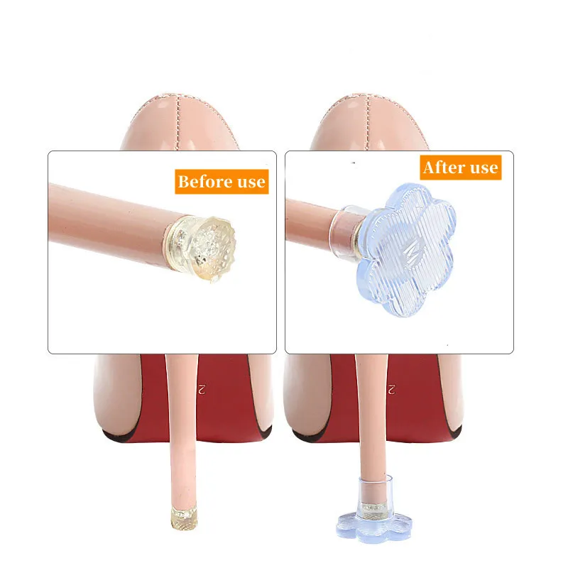 Floral Latin Dance Heel Protector Cover High Heel Slim Anti Slip Durable Mute Protector Heel Cover For Women's Shoes Accesories 