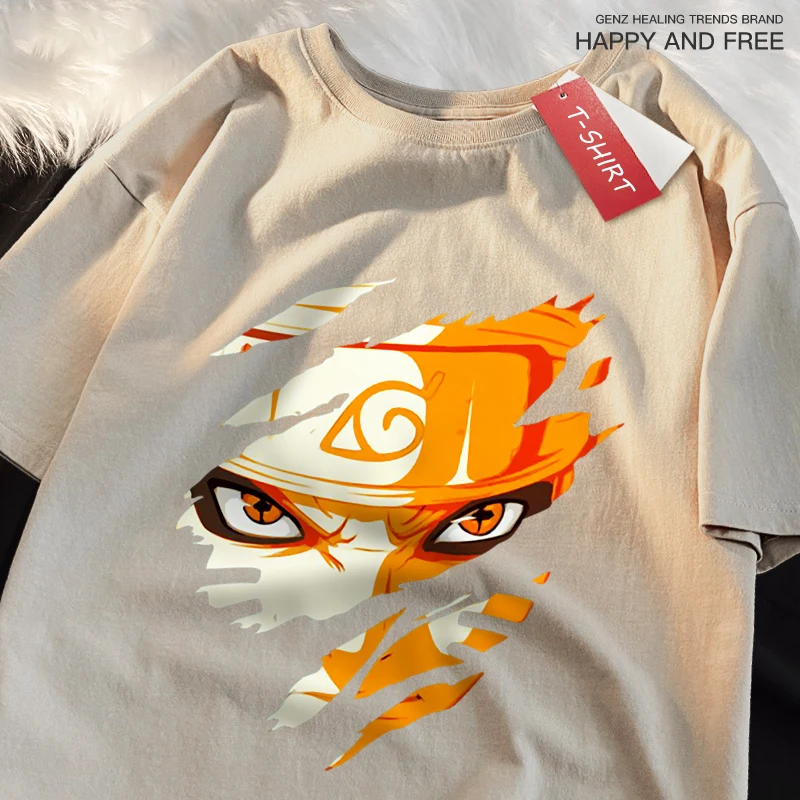 Uzumak.i - Naru.to Naruto -ナルト T-Shirt Women'S Shoulder Drop Normcore T-Shirt Aesthetic Sports Tshirt Home Graphic Short Sleeved 4