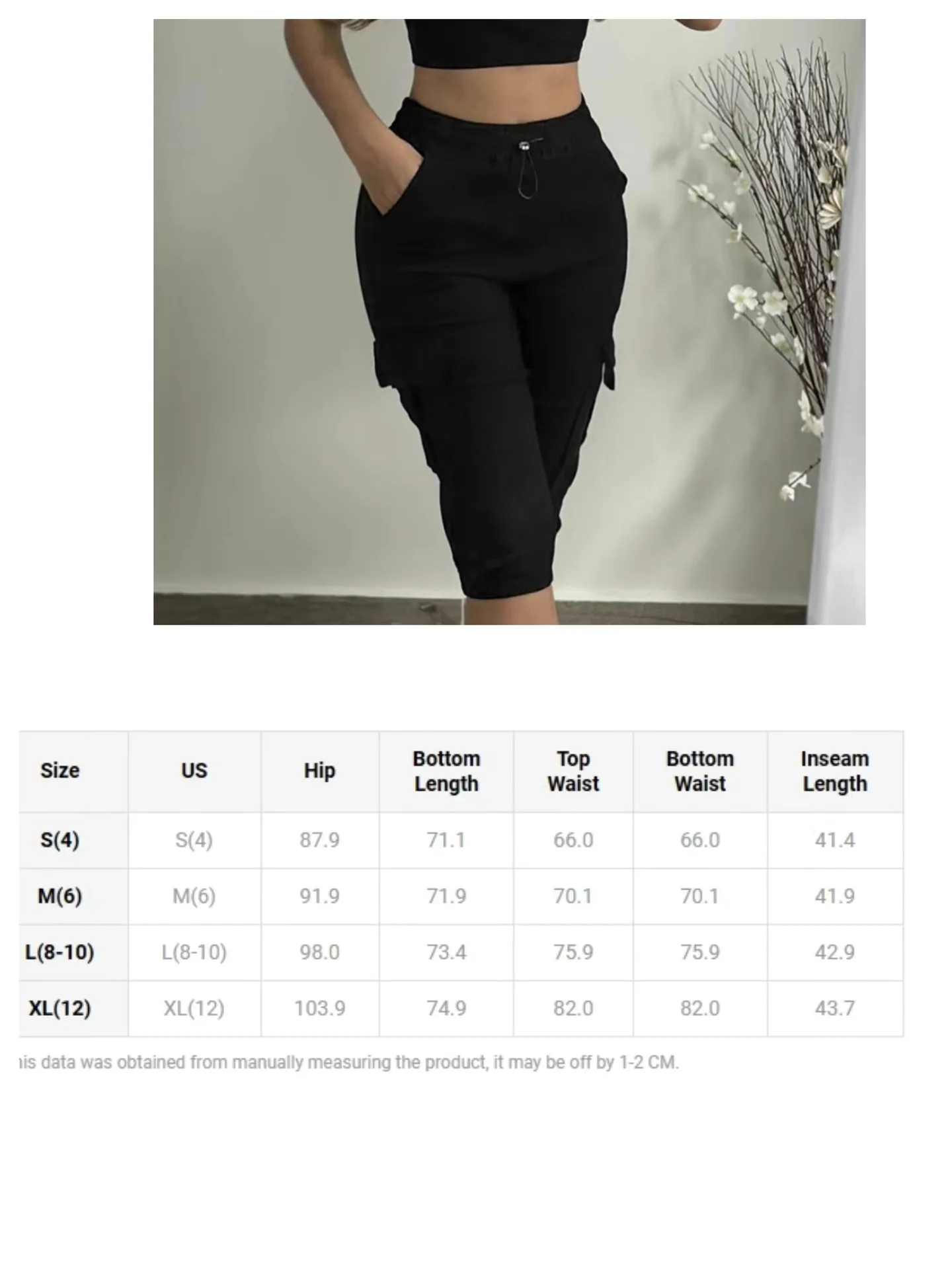 Summer Women's Slim-Fit Capri Trousers Solid Color Casual Multiple Pocket Lace-Up High Waist Tight Leggings Capri Pants 2025