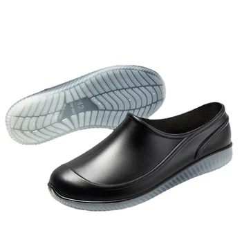 빛나는 비 신발, 남성 슬립온 고무 부츠, 방수 작업 플랫, Galoshes, 남편 낚시, 물 신발, 불 침투성, Lluvia Hombre