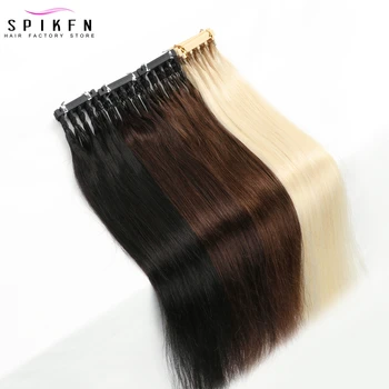 6D Hair Extensions 40-60cm 6D 2 Generation Extension Human Hair 10pcs Invisible Micro Beads Hair Real Natural Hair 50 strands