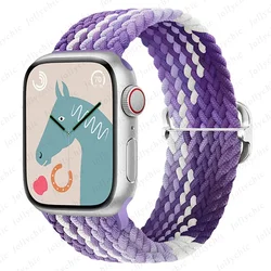 Braided Solo Loop Strap for Apple Watch - Stylish and Comfortable Wristband Accessory (Gradient Pu)