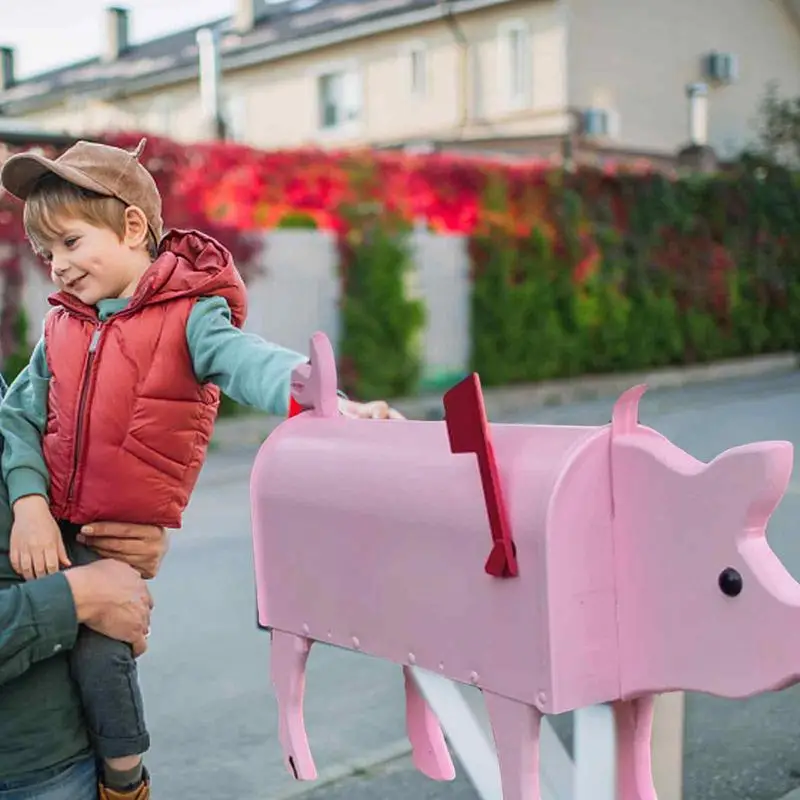 Garden Animal Shape Mailbox Weatherproof Dog And Pig Postal Box For Farm Yard Patio Creative Mailbox Outdoor Garden Decor