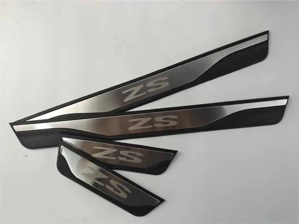 4 Pièces/lot ABS Acier Inoxydable Pour 2017-2023 MG ZS Seuil De Porte Pédale Bienvenue Plaque De Protection Décoration Couverture