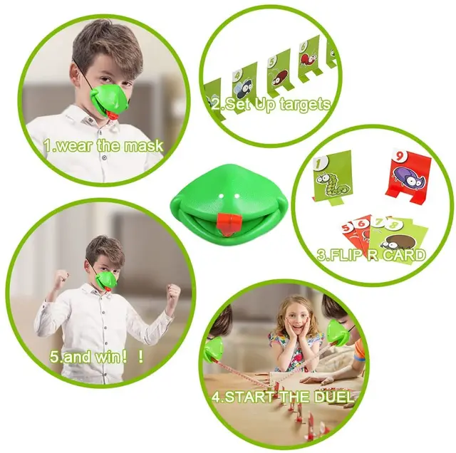 Chameleon Mask Wagging Tongue Lick Card Board Game For Children Family Party Toy Funny Desktop Game Toys Christmas Birthday Gift 4