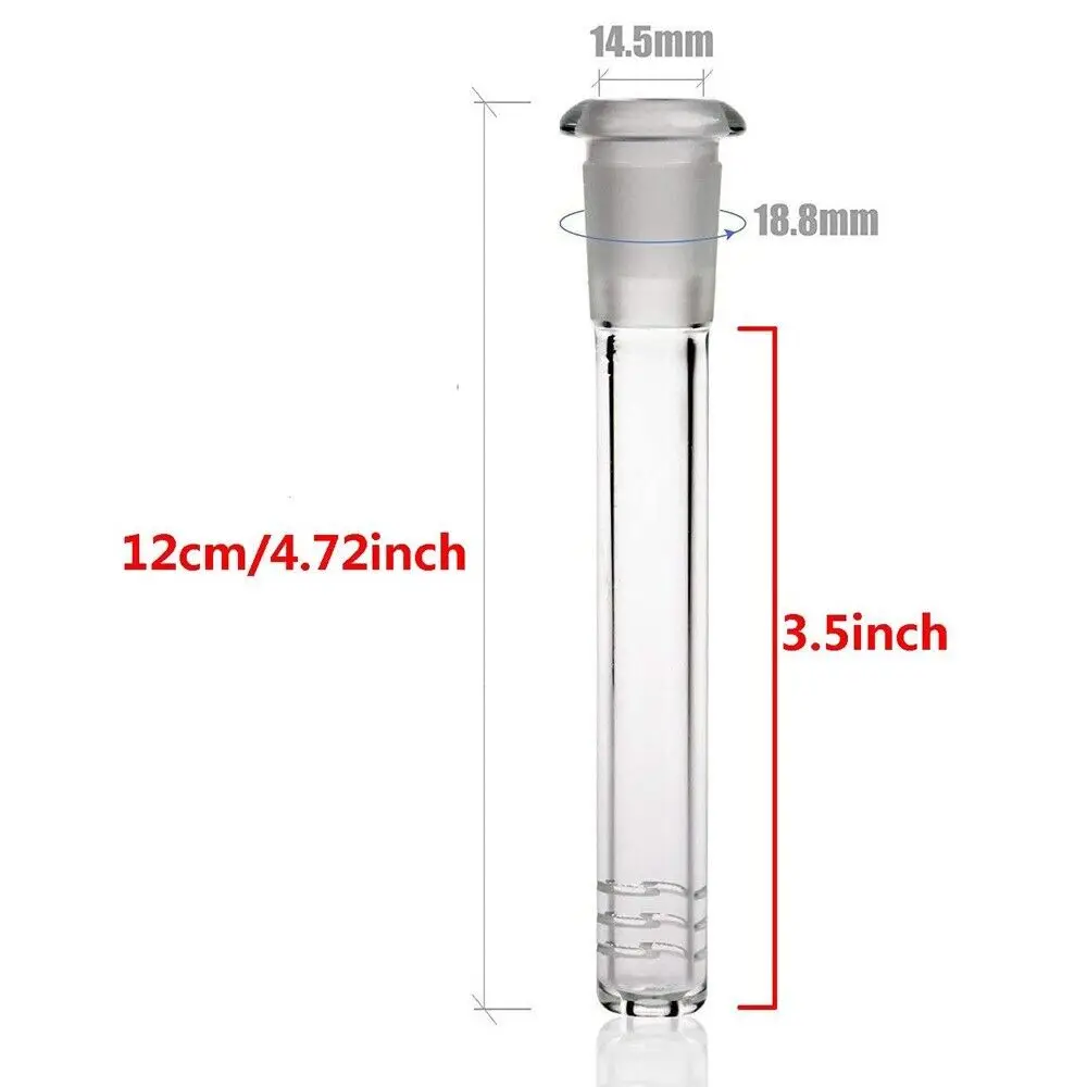 Hookah Accessories Cooling Stem Glass Adjustable Stem 2 Pcs 4.7" Clear Glass DownStem Diffuser 14mm Male Down Stem