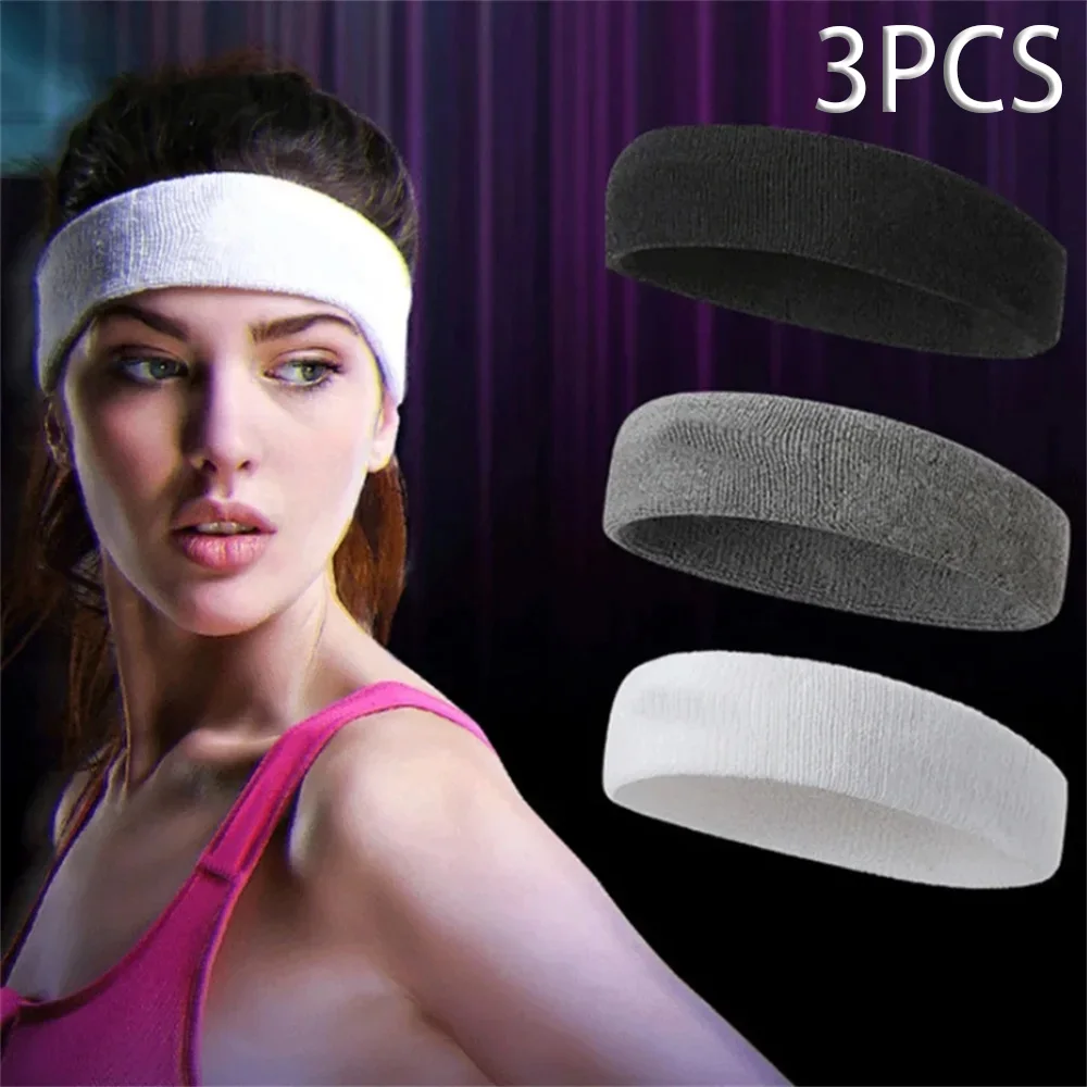 Sports Headband 3pcs Sweatproof Sports Headbands for Men and Women-Moisture-wicking Sweatband for Tennis, Basketball, Running, Gym, Workout