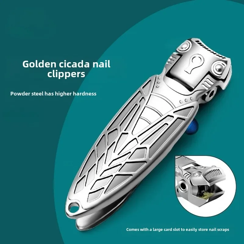 Nail Clipper Golden cicada Splash proof Household Stainless steel Large opening