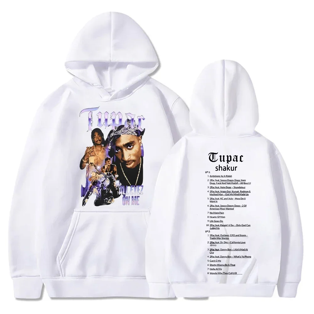 Tupac Hoodies 2pac Sweatshirts Rapper Printed Hoodie Streetwear Y2k Sweater Casual Loose Sweatshirt Autumn Fleece Pullover Hoody 3