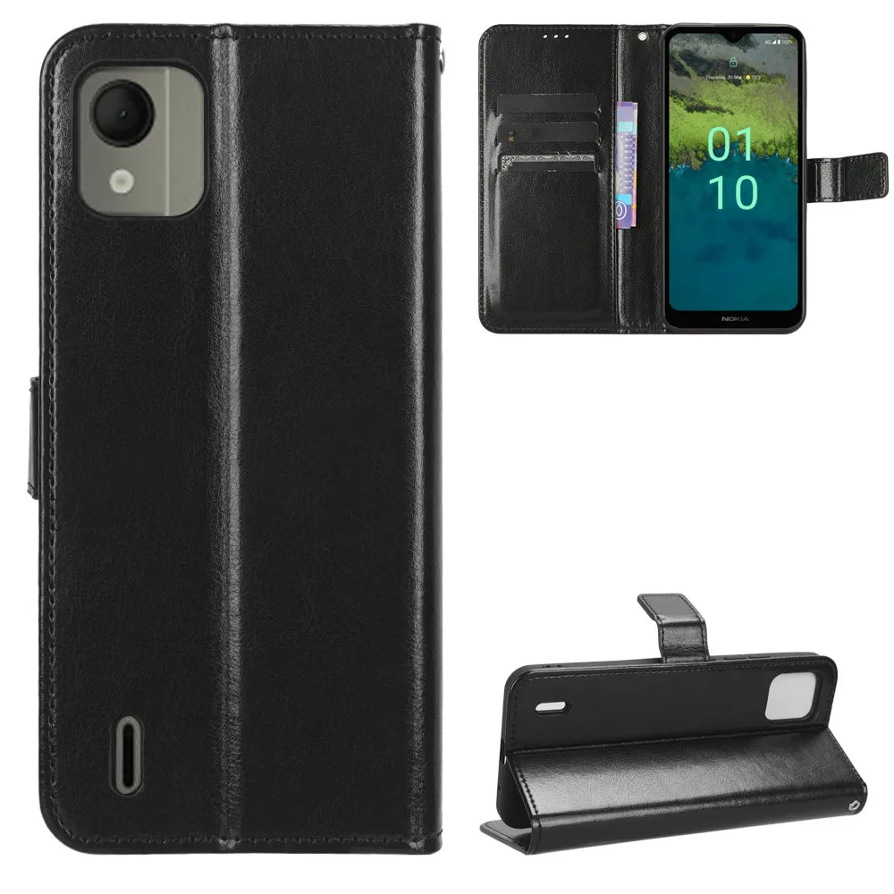 Per Nokia C110 Custodia Di Lusso Flip Pu Portafoglio In Pelle Custodia Per Cordino Per Nokia C110 C 110 Nokiac110 Borse Per Telefono