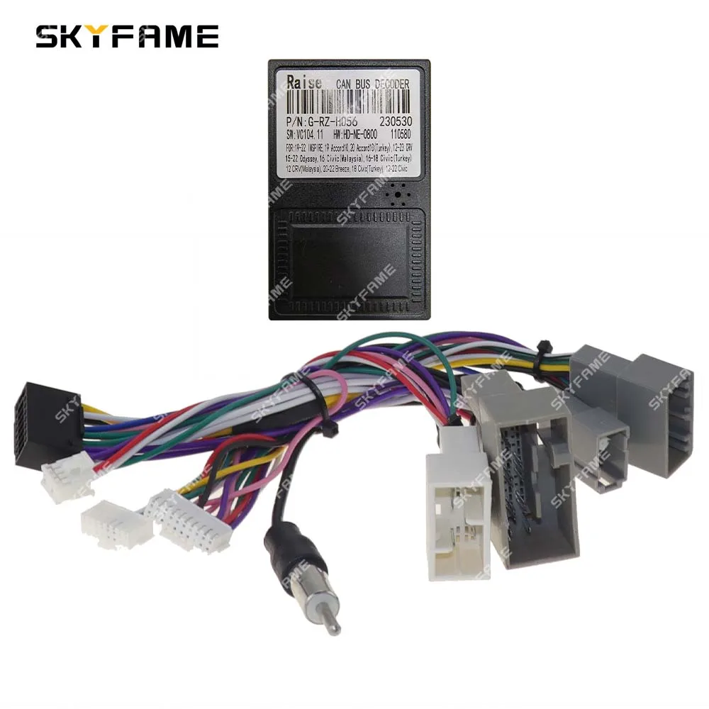 Car wire cable adapter Car stereo accessories Electronic wire cable Electrical wire cable Car 16Pin Wiring Harness Adapter Canbus Box Decoder Android Radio Power Cable for Honda CRV Civic
