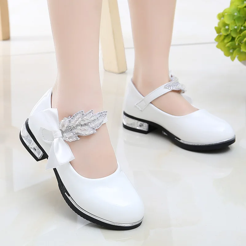Fashion Girls Shoes Spring New Kids Leather Shoes Soft Soled Girl Princess Shoe Anti Slip Kids Casual Simple Child Shoe