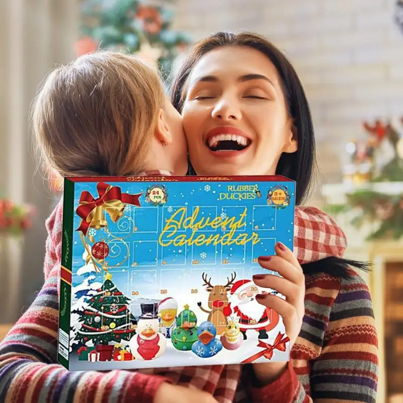 Toy Advent Calendar Duck Toys Cartoon Advent Calendar Holiday Colorful Animal Toys Cute Children For Home Decoration