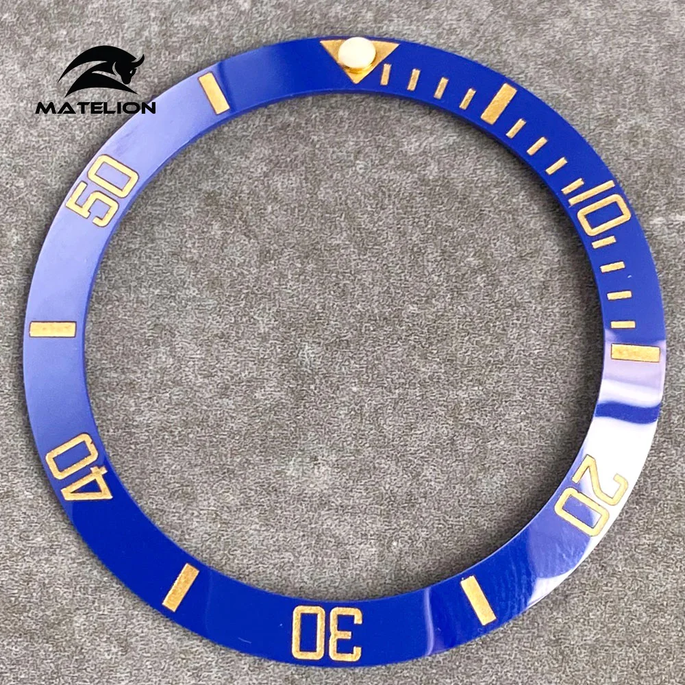 Ceramic Alloy Watch Bezel Insert Ring - 38mm Slope Fit for 40mm Watch Case, Men's Diving Watch Accessory