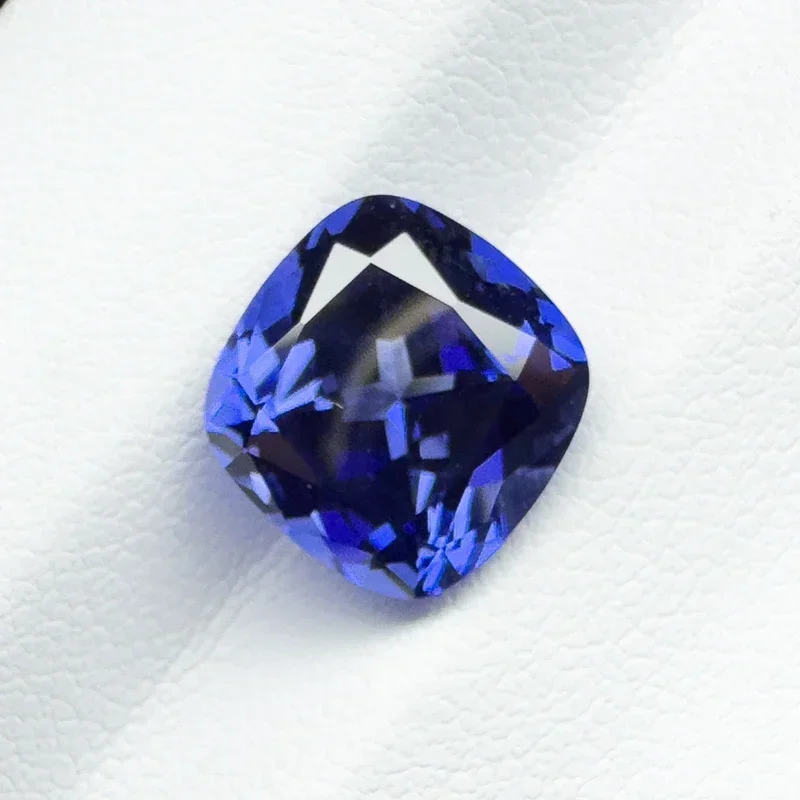 새로운 도매 랩 그로운 사파이어 사각 쿠션 로얄 블루 10x14mm 6.1-6.25캐럿 VVS1 인공 보석 (주얼리 제작용)