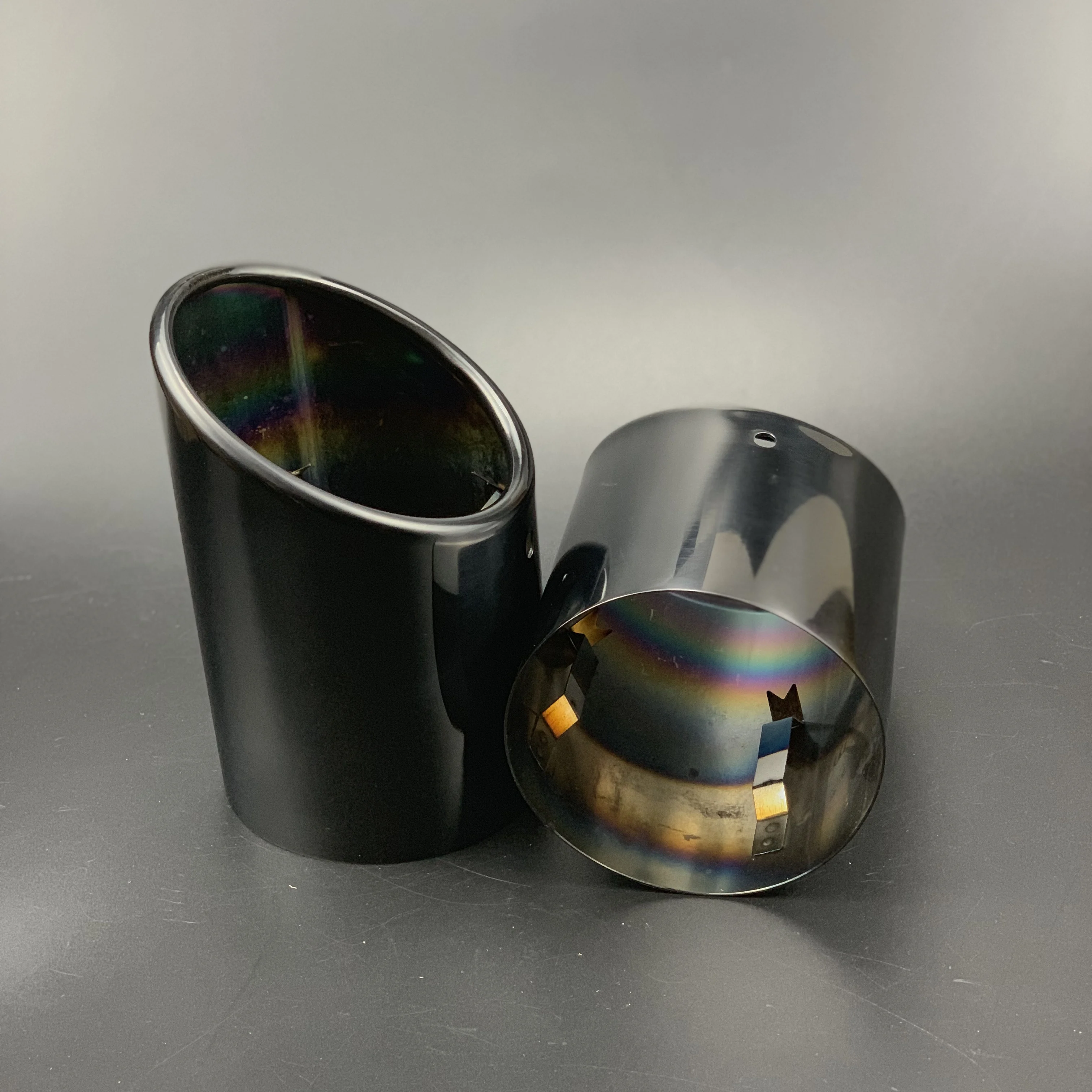 2pcs/lot Stainless Steel Car Exhaust Straight Tail Pipe Tips Cover Case For Audi Q7 4L SQ7 2007-2015 Car Accessories