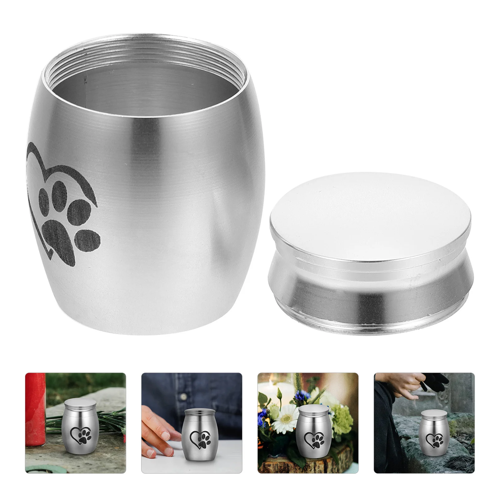1Pc Stainless Steel Pet Urn Dog Cremation Memorial Keepsake Funeral Supplies Black Color Suitable For Room Bedroom Study