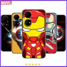 

Captain America's Shield Phone Case For Huawei p50 P40 p30 P20 10 9 8 Lite E Pro Plus Black Etui Coque Painting Hoesjes comic fa