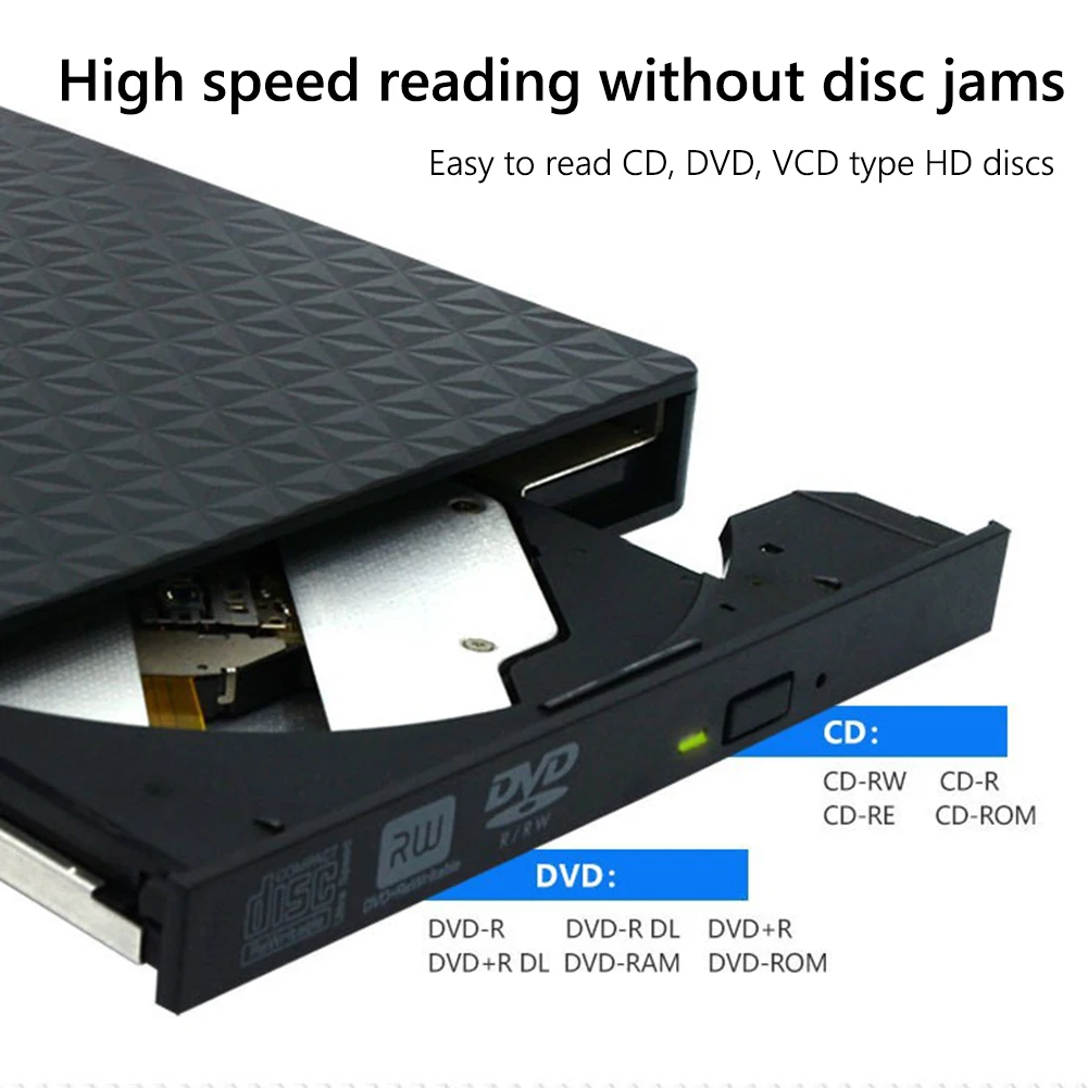 Lecteur optique externe USB de type C, lecteur DVD portable CD +/