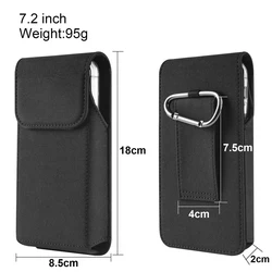 Versatile Nylon Cloth Flip Cover Smartphone Pouch with Belt Clip Holster (18cm-8.5cm-2cm)