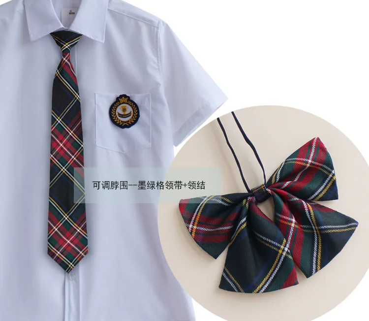 JK Fashion Mädchen verstellbare karierte Krawatte und Fliegen Japan Korea Schule Frauen Uniform Anime Bowknot Krawatten – Detail 4