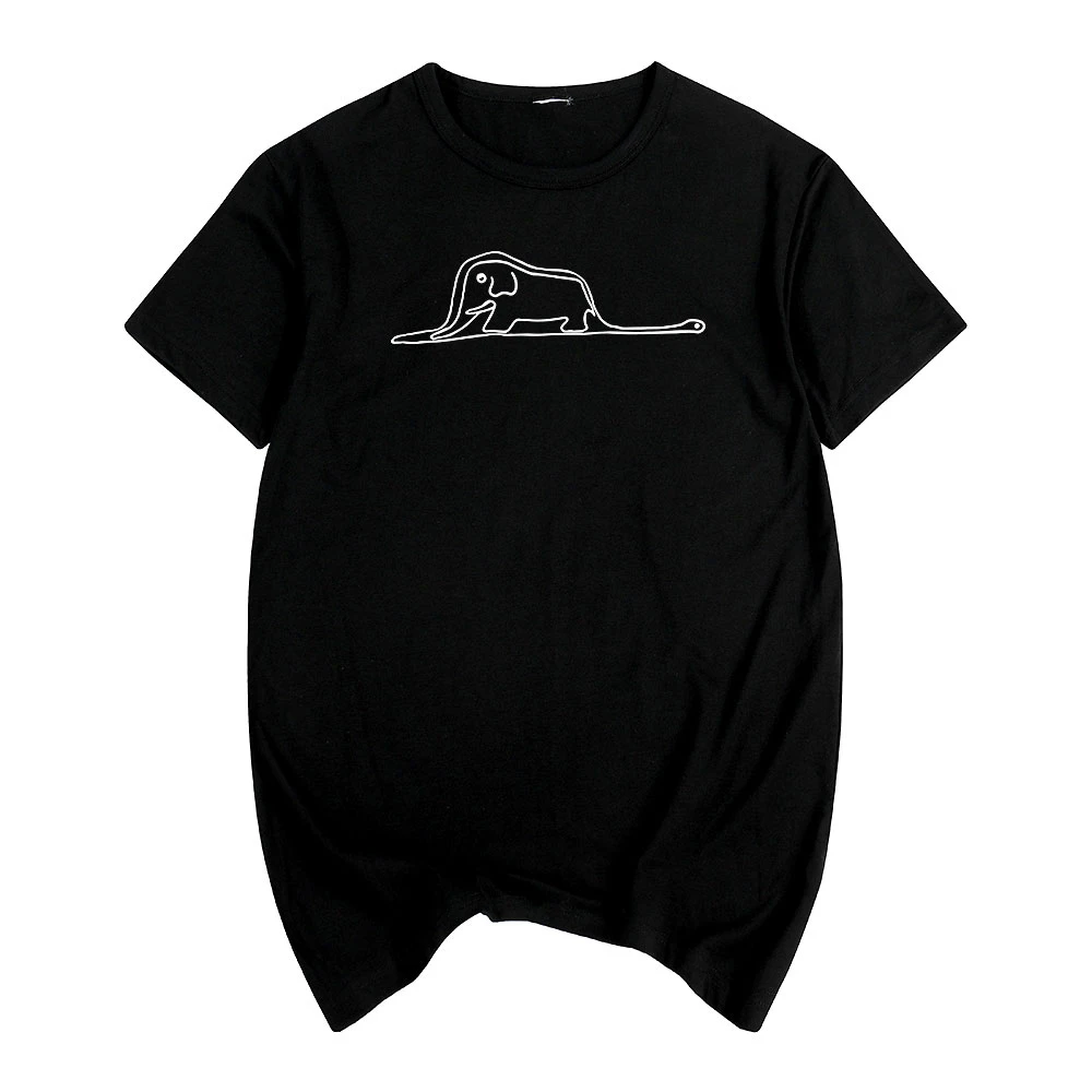 

The Little Prince Boa constrictors eating an elephant Summer print T-shirt Cotton Men T shirt New women TEE