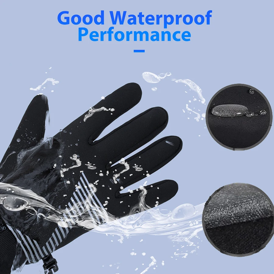 Outdoor sports, running gloves, warm winter cycling gloves, touch screen, plush cycling, windproof touch screen gloves