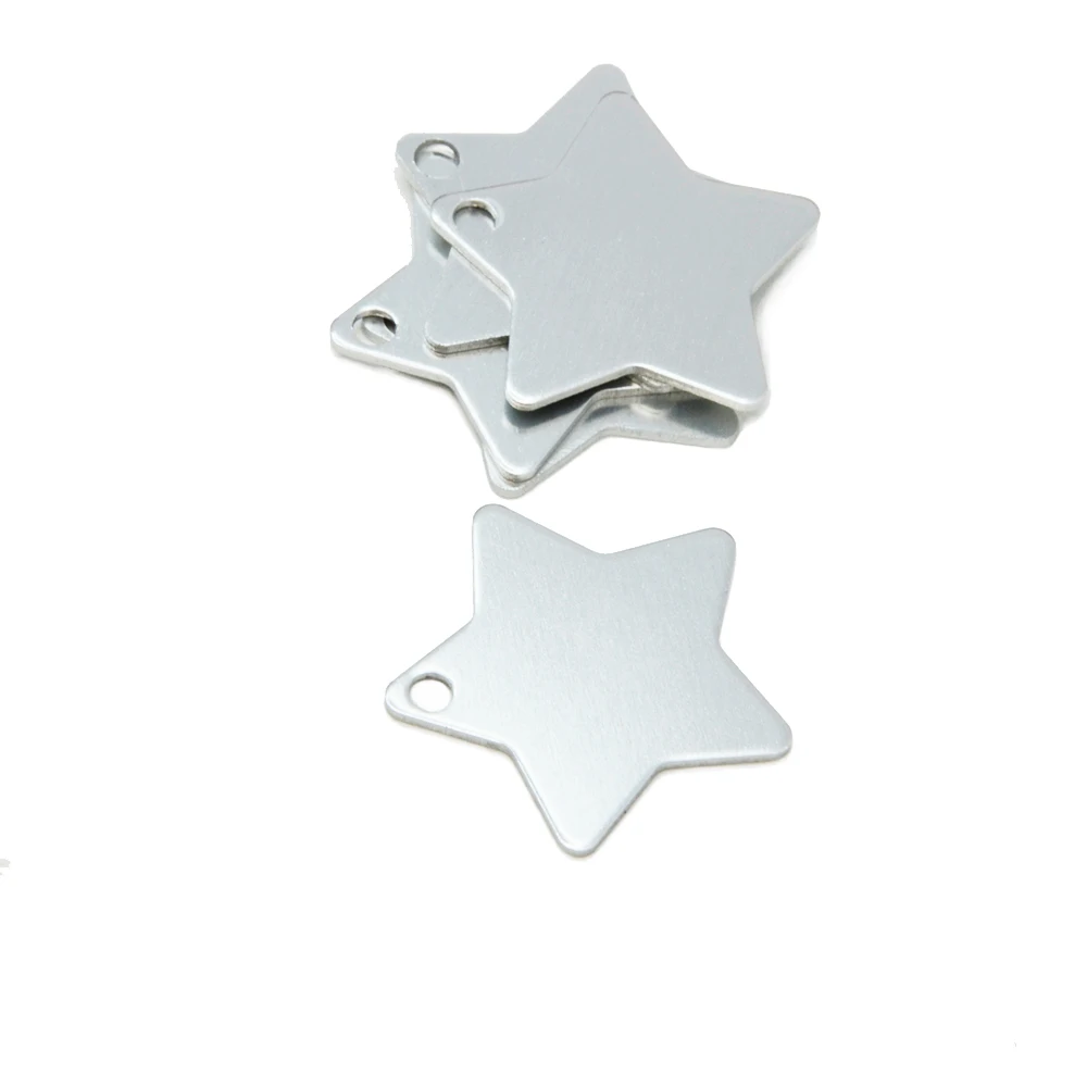 Star Shape Anodized Aluminum Blanks for Engraving Jewelry Hand Stamped Pet  ID Tags Blank Pendant for Keychain