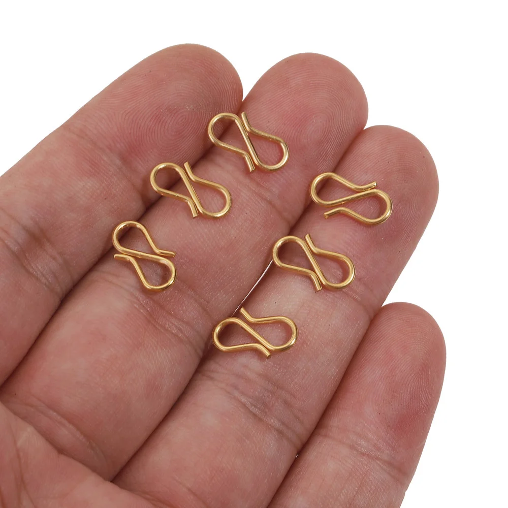 100 Gancio A S Placcati Oro 18K - Chiusure Per Collane E Bracciali Fai Da Te - Foto 5