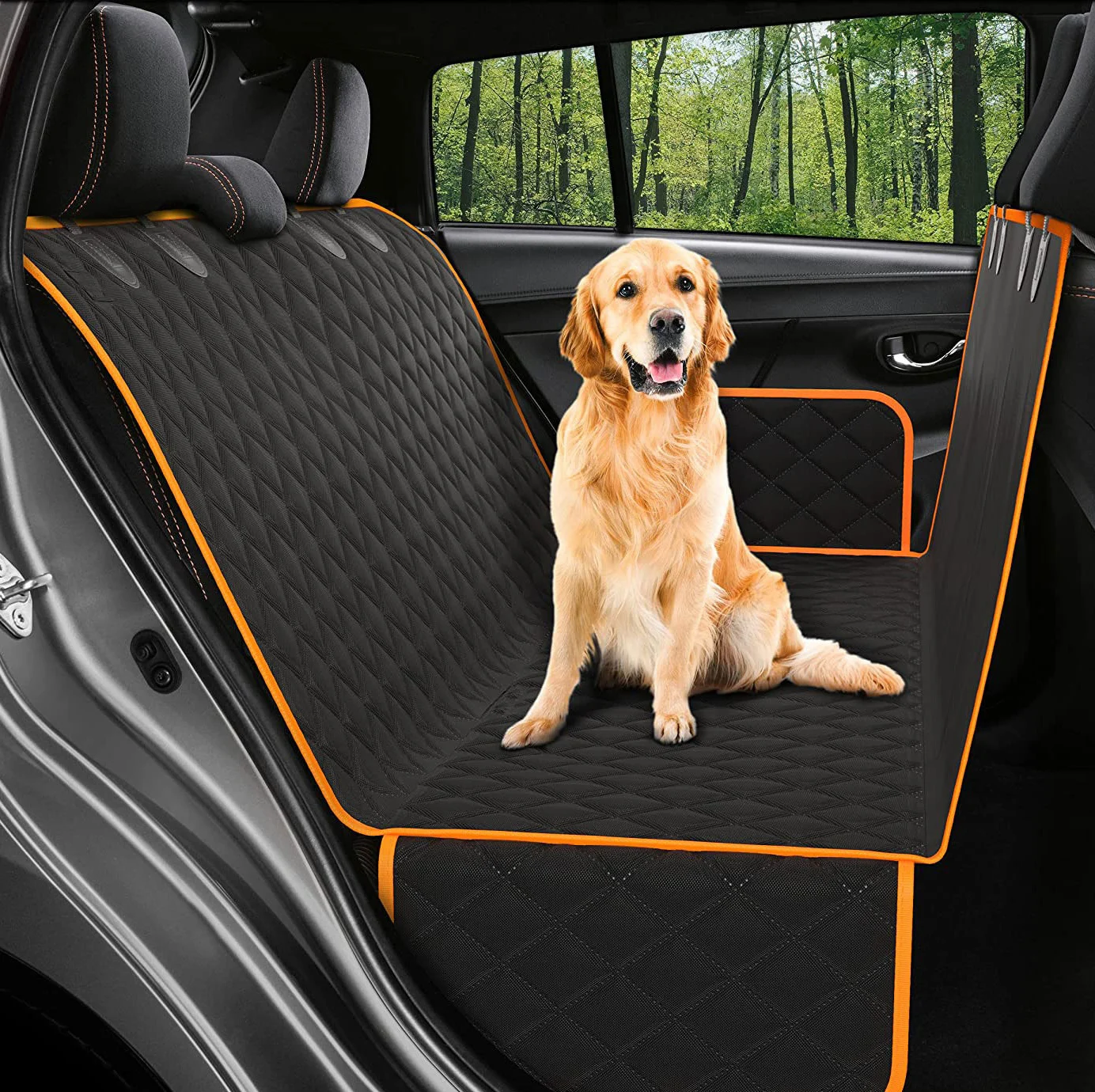 Waterproof Pet Travel Dog Carrier Hammock Car Rear Back Seat Protector Mat Safety Carrier Dog Car Seat Cover For Dogs