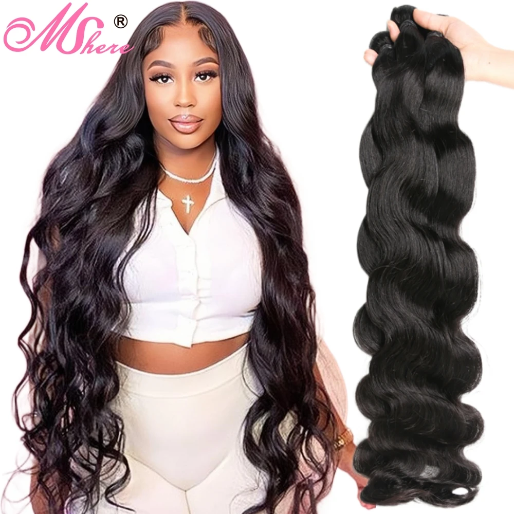 

36 38 40 Inch Human Hair Bundles Human Natural Hair Extensions Brazilian Weaving Bundles Body Wave Bundles 20 Inch Extension