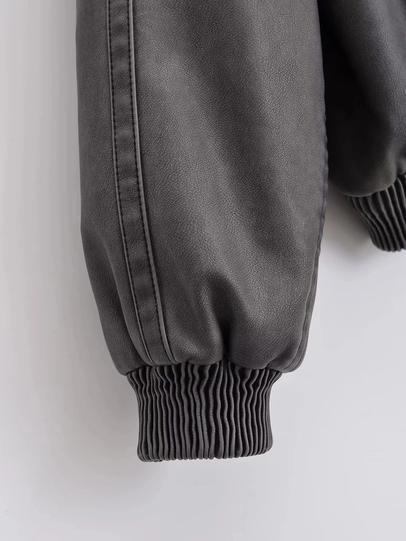 Women's Bombers Jackets Pu Coat Solid Outwear Casual Loose Coat Faux Leather inszaarfLong Sleeve Top Fashion Vintage Woman Coat