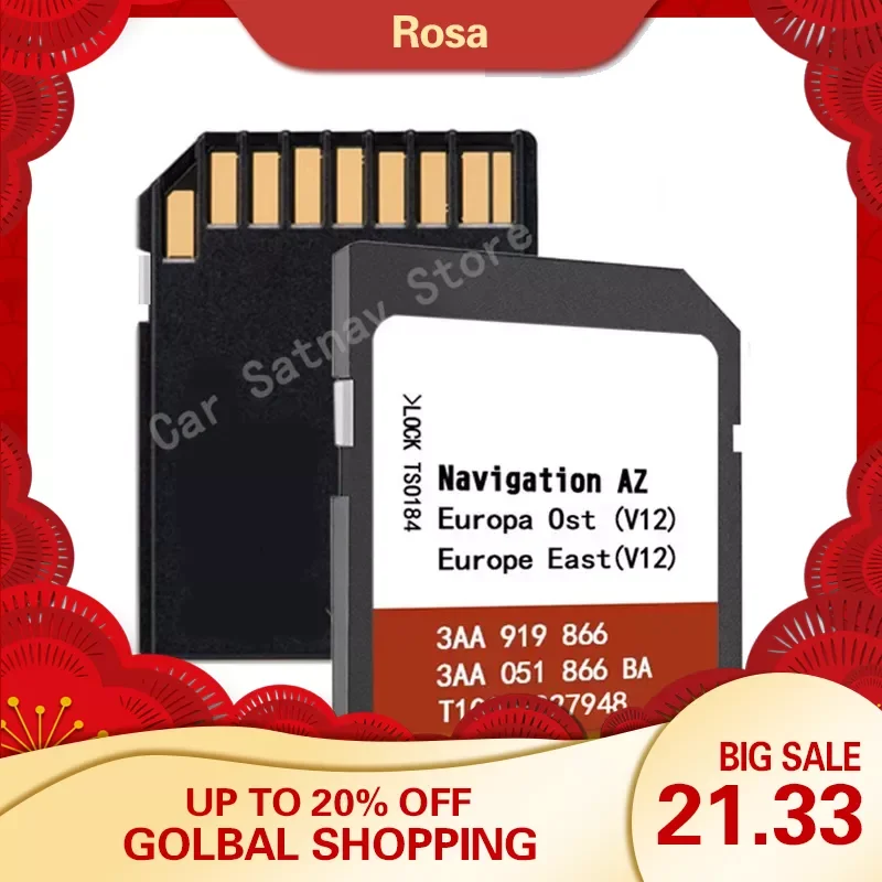 

SD Card for RNS 315 Ost Seat for VW Skoda Amundsen + Media 2.1 2.2 Eastern Europe V12 Update East Navigation GPS