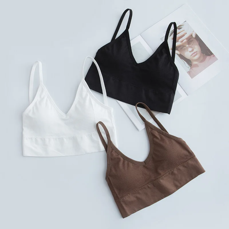Women Sexy Crop Tops Bra Tube Top Female Streetwear Sleeveless Seamless Sports Bra Crop Camis Top Tee Bandeau Top Basic Tank