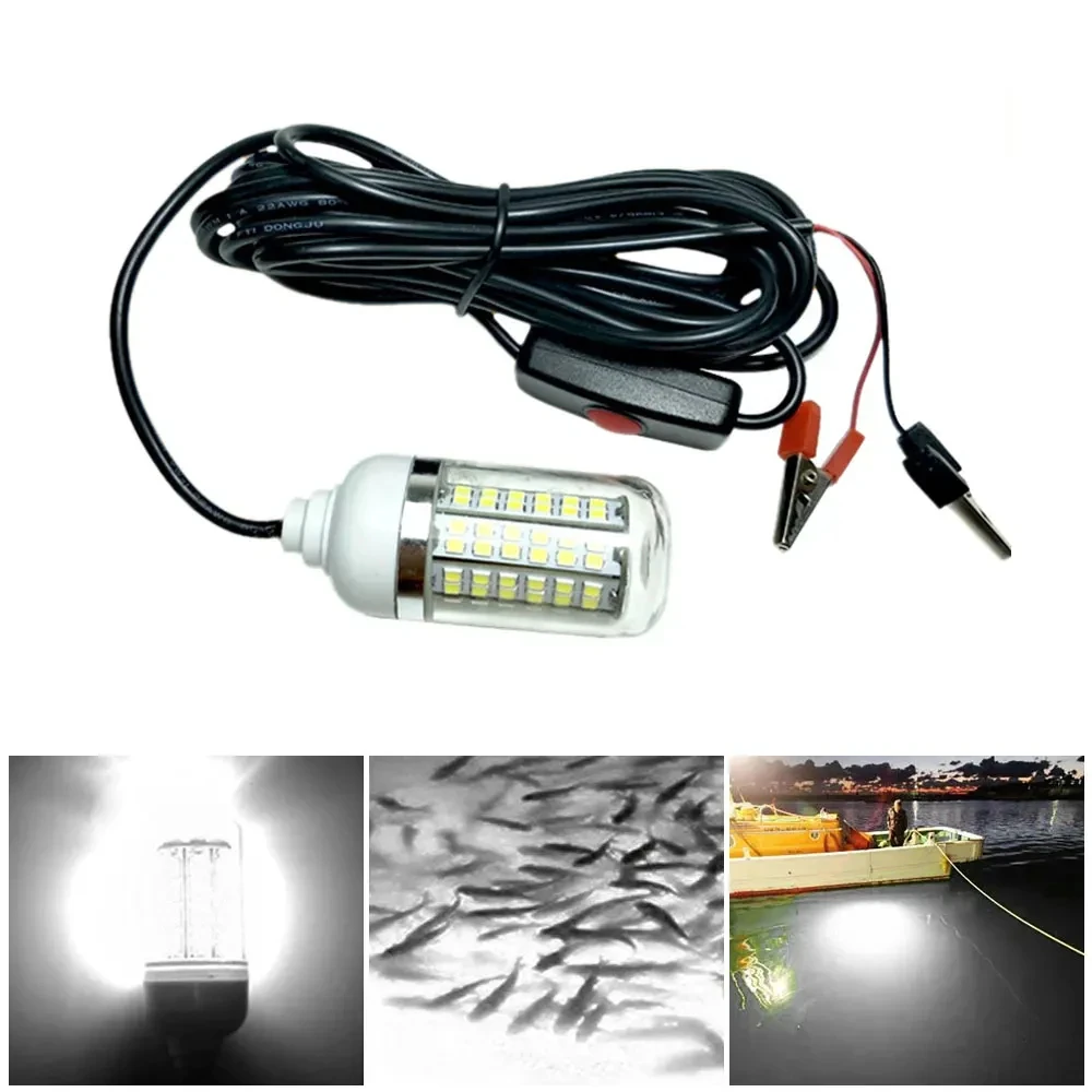 Multicolor 12V Underwater Fishing Light - 15W, 108 LEDs, IP68 Waterproof