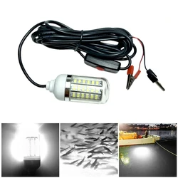 Multicolor 12V Underwater Fishing Light - 15W, 108 LEDs, IP68 Waterproof (White)