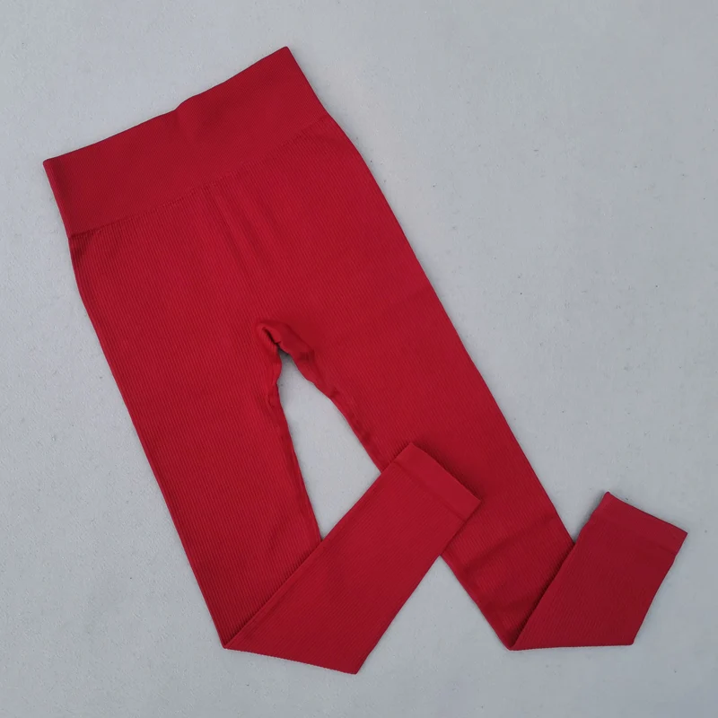 Ribbed Seamless Leggings Women Yoga Pants Push Up Sports Leggings High Waist Fitness Workout Tights