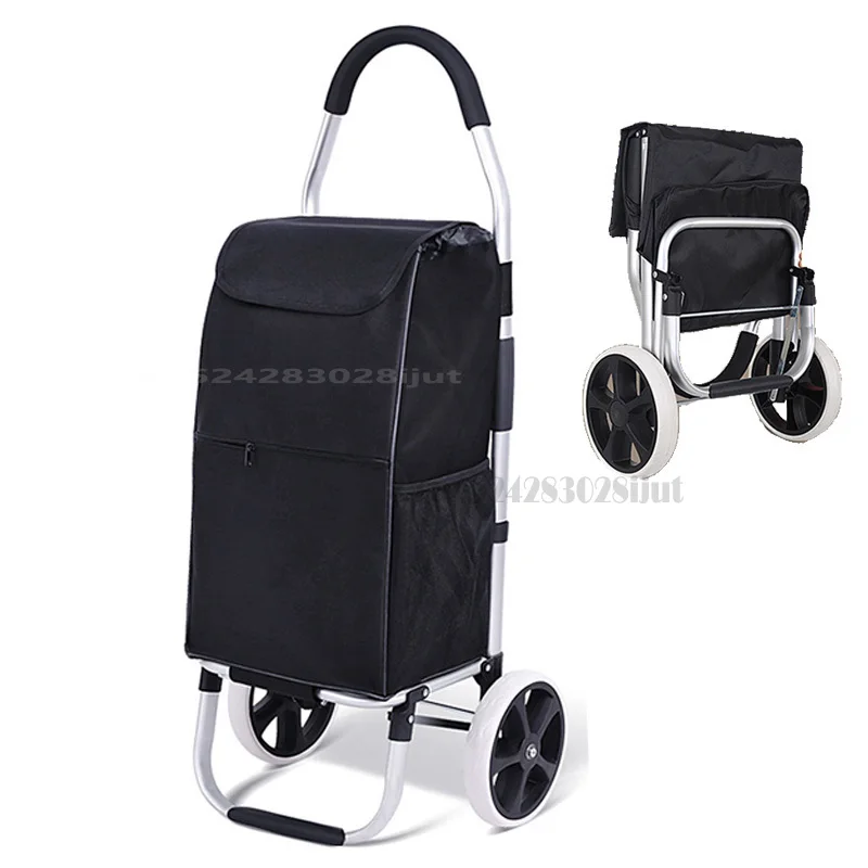 Carrello Pieghevole Carrello Della Spesa Per Anziani Carrello Leggero Famiglia Tessuto Oxford Impermeabile Forte Capacità Portante