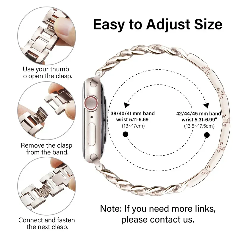 Premium Stainless Steel Apple Watch Link Bracelet Strap