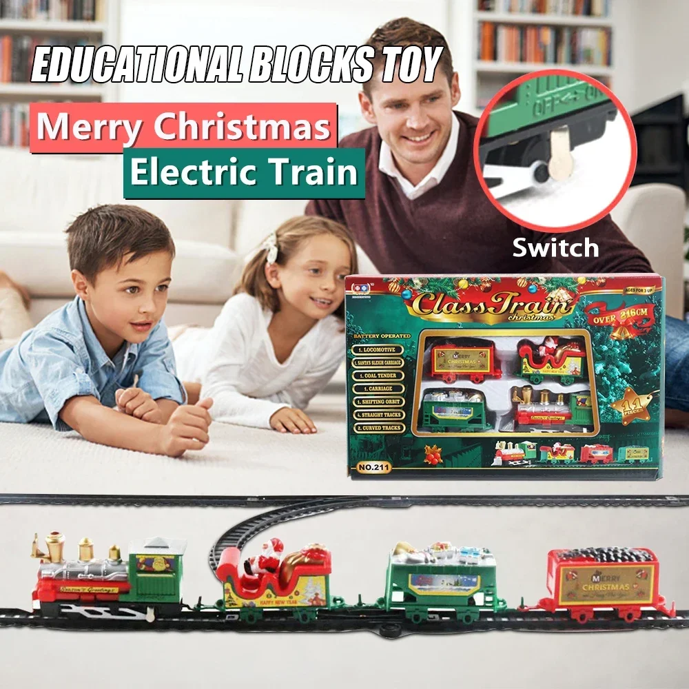 New Electric Train Set Mini Santa Claus Rail Car Toy Creative Decoration Christmas Tree Train Gift Children's Education Toy Gift
