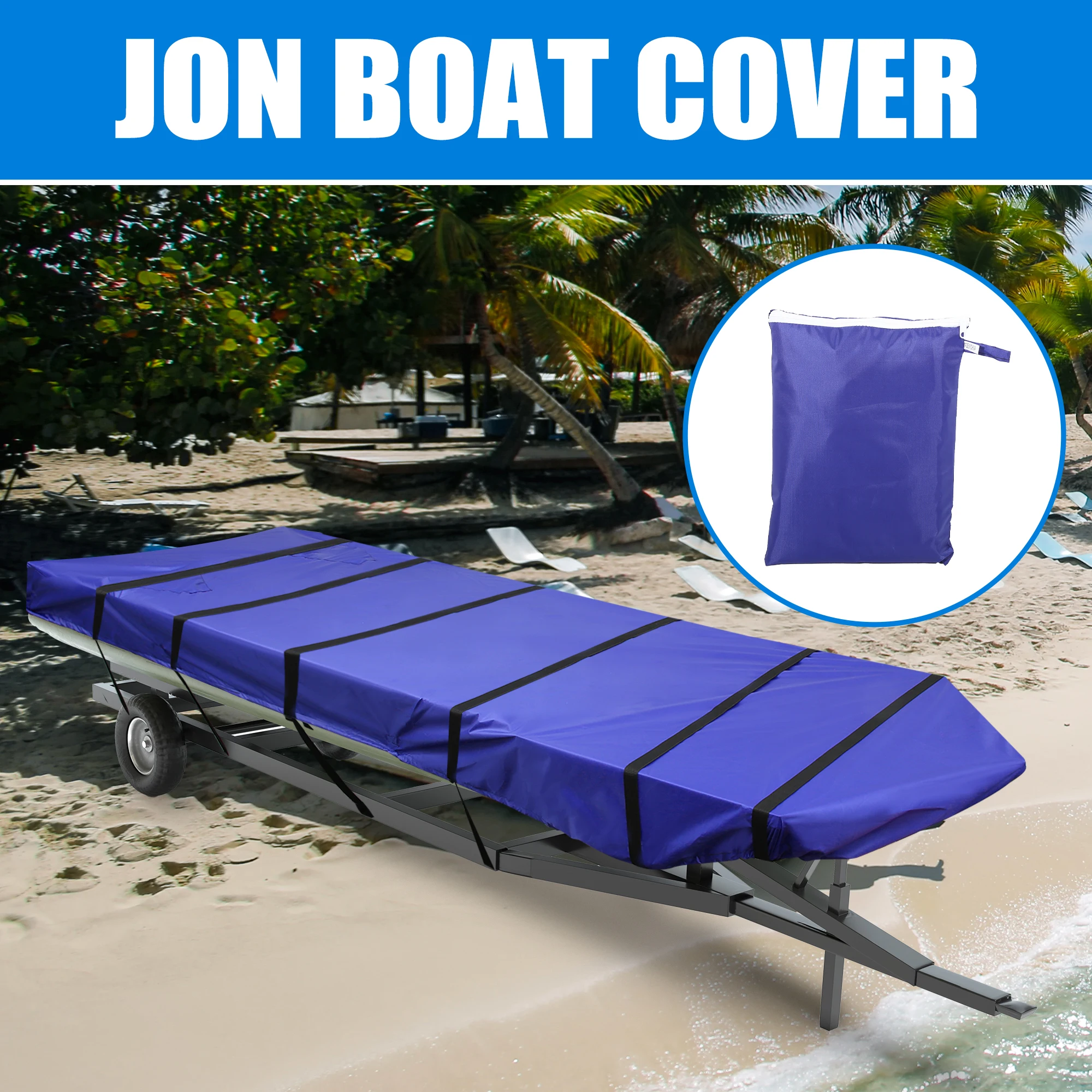 

X Autohaux Boat Cover Jon Boat Cover 300D Polyester Air Vents Waterproof Sunshine Resist Boat Cover Boat Accessories Marine