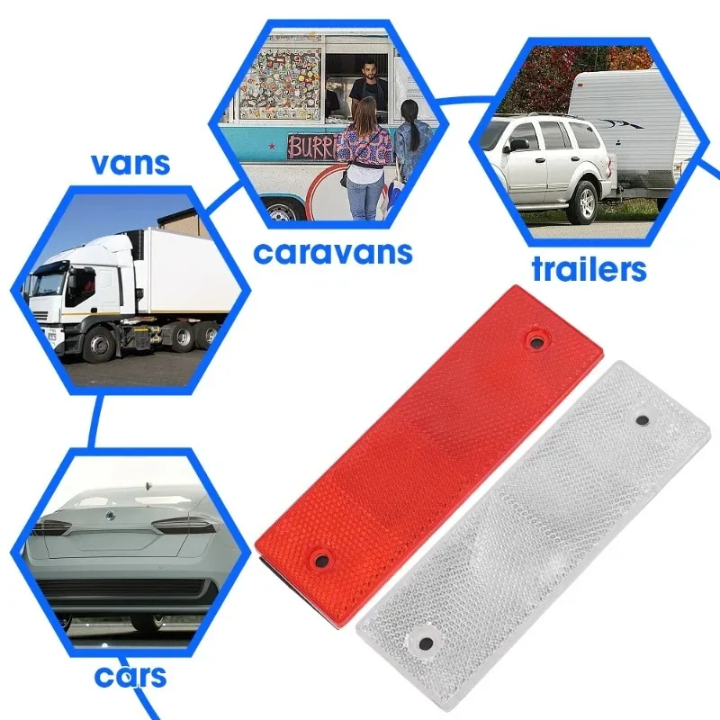Red White Reflective Tape for Trucks Trailers High Visibility Plastic Safety Stickers Night Driving Warning Decals Easy To Apply