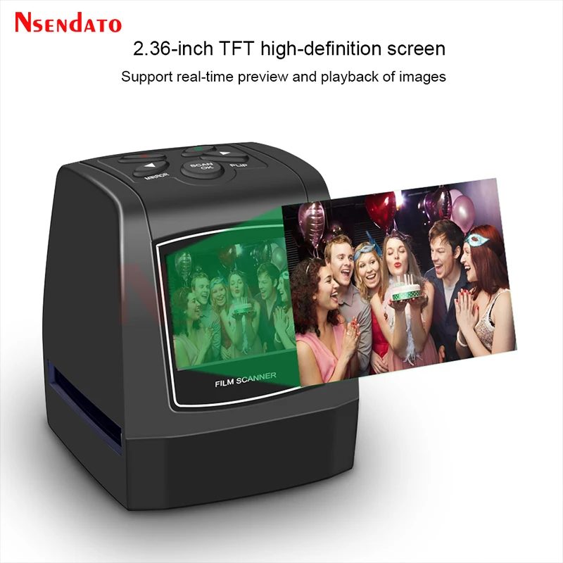 5MP 35mm USB Negative Film Slide Viewer Scanner 2.3"LCD Digital Color Photo Screen Film Converter for SD Scanner Scanners
