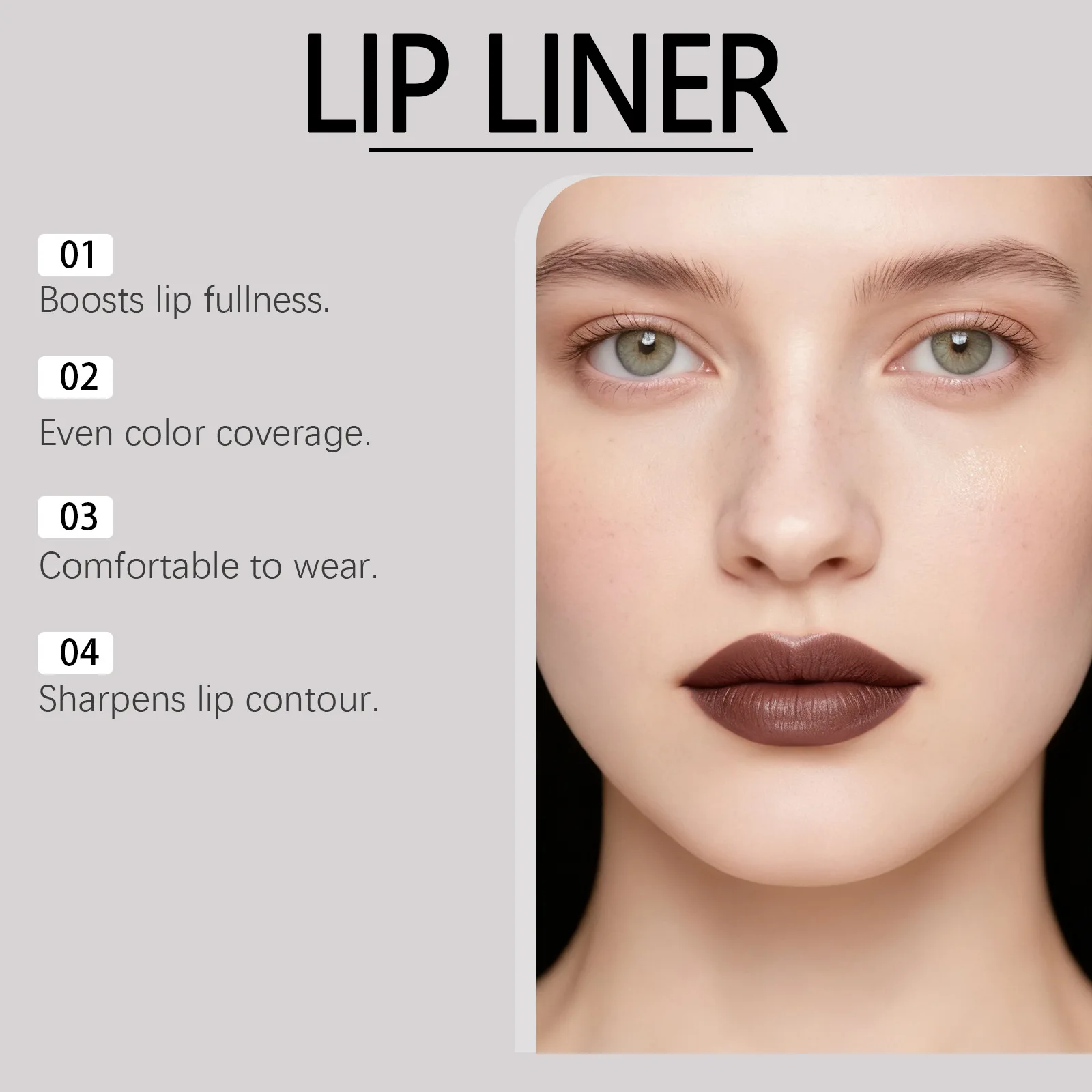 Light Brown Plumping Lip Liner Outlines Natural Three-dimensional Lip Shape and Is Easy To Color for Daily Makeup.