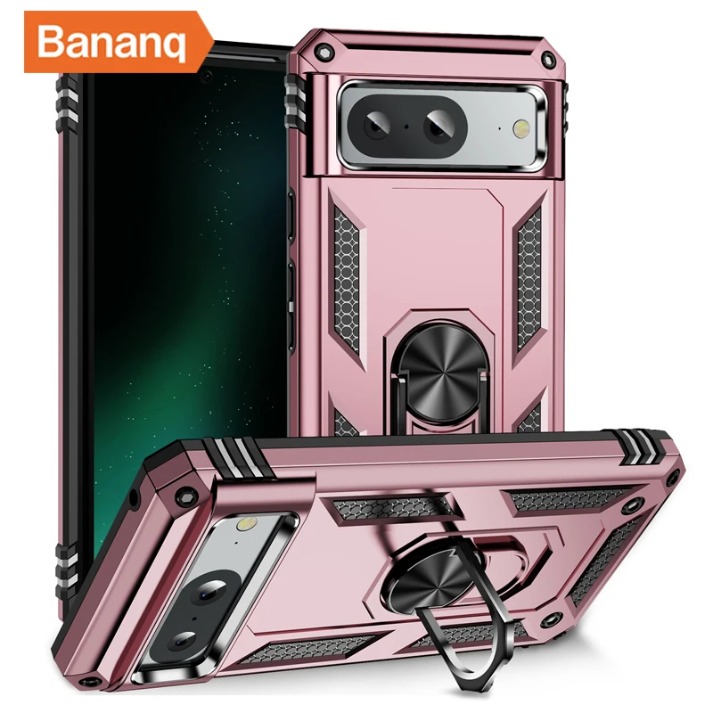 Shockproof Metal Finger Ring Bracket Armor Case with Magnetic Car Holder - Premium Phone Cover