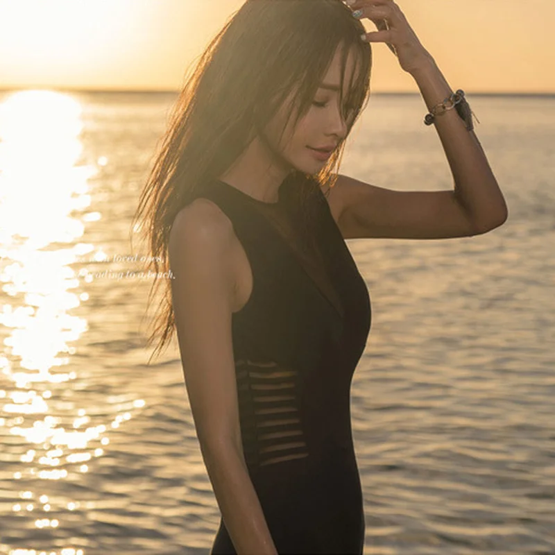 Belly Covering Slimming Conservative One-Piece Swimming Suit  Women's Korean-Style Sexy Swimsuit  New Hot Spring Beachwear