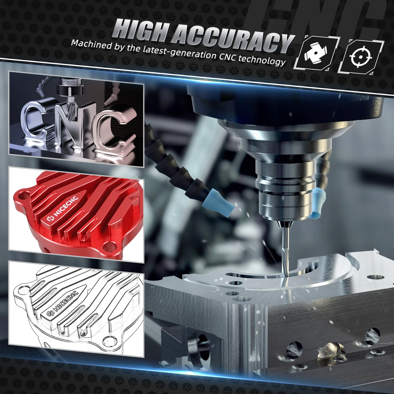 NICECNC Für Honda XR650L XR 650L 1993-2024 2023 2022 2021 2020 XR 650L Motorrad Aluminium Öl filter Abdeckung Kappe Schutz Schutz – Detail 5