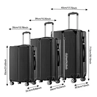 Ensemble de valises Lazyspace 3 pièces, valise de voyage avec roulettes et serrure, ensembles de bagages rigides en ABS, chariot pour les voyages et les affaires 3
