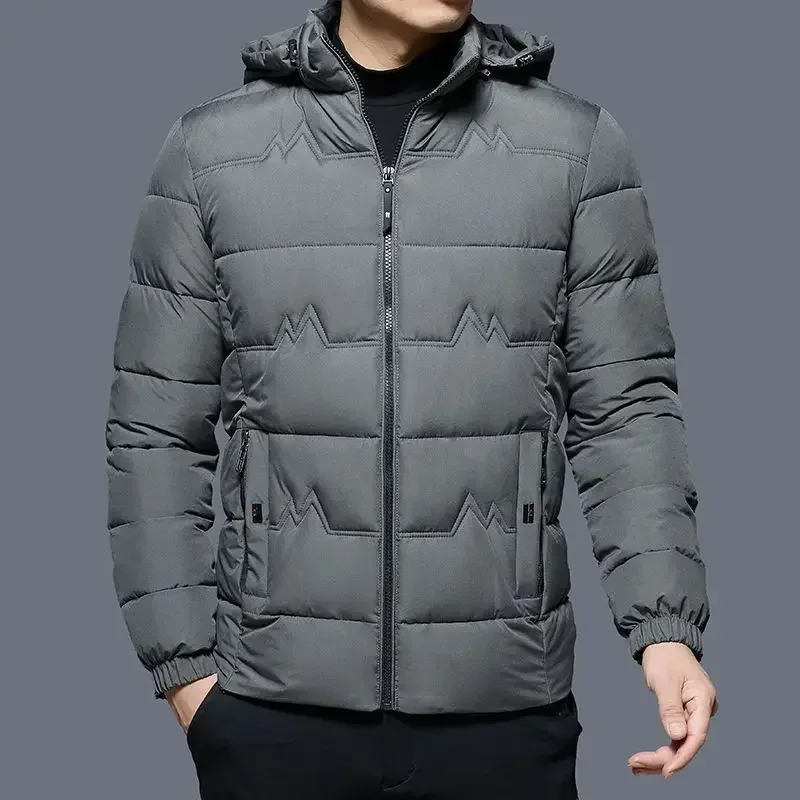 thumbnail image 1 of Chaquetas de plumas para hombre Abrigo acolchado con capucha para hombre Ropa de invierno Parkas Reseñas coreanas Muchos acolchados en promoción Ropa cálida de lujo, 1 of 5